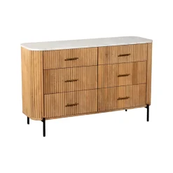 Lille 6-Drawer Wide Chest Brown