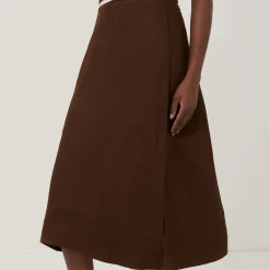 Linen Wrap Detail Skirt