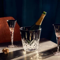 New WATERFORD Lismore Black Toasting Flute Set of Two