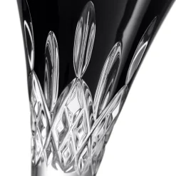 New WATERFORD Lismore Black Toasting Flute Set of Two