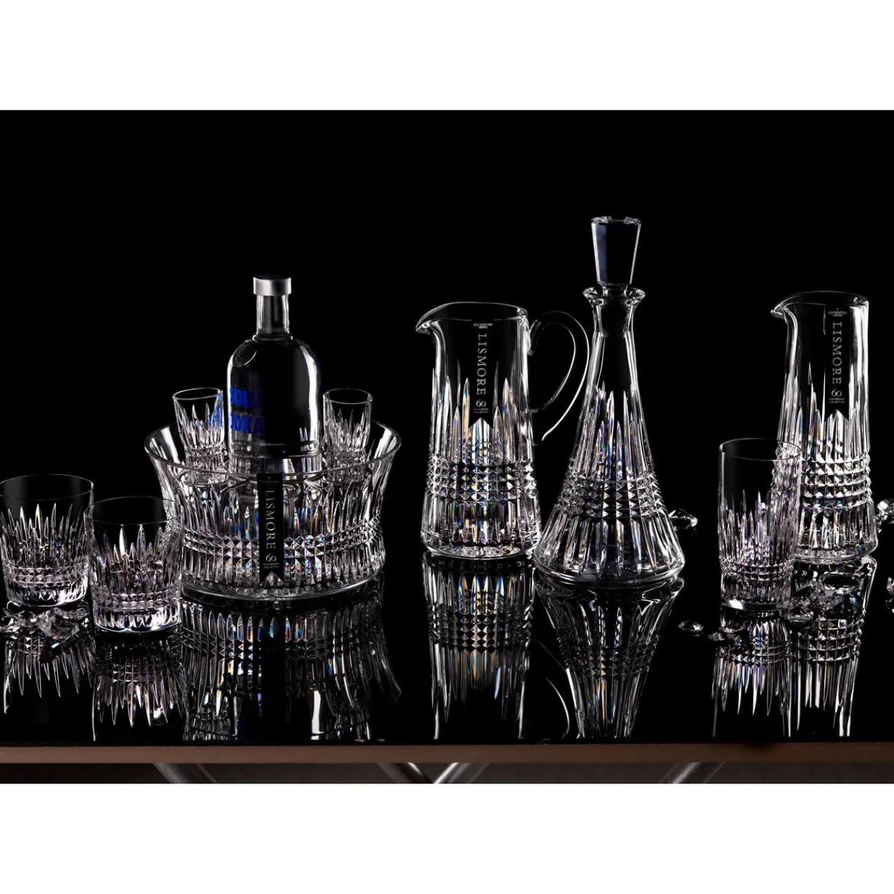 New WATERFORD Lismore Diamond Ice Bucket With Tongs