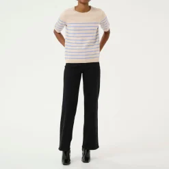 Clearance KAFFE Lizza Striped Knit Top