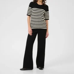 New KAFFE Lizza Striped Sweater