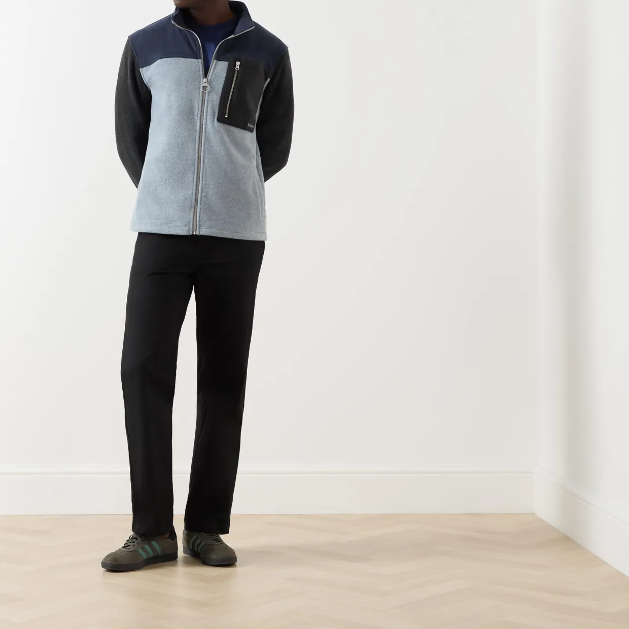 Logo Colour-Blocked Fleece Jacket