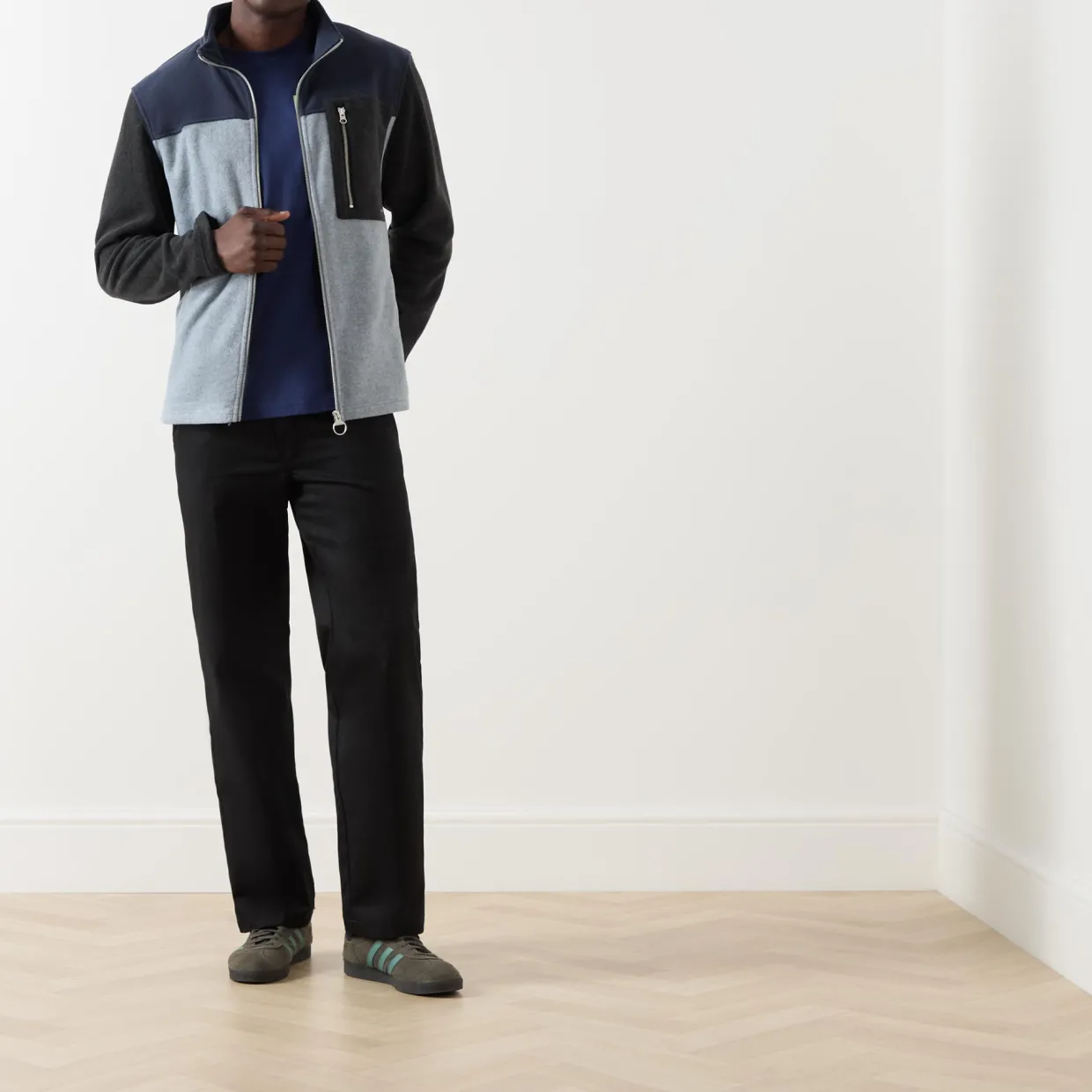 Logo Colour-Blocked Fleece Jacket