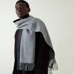 Logo Embroidered Fringe Scarf