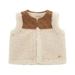 Hot GUESS Logo Faux Shearling Gilet