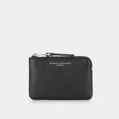 Clearance GIANNI CHIARINI Logo Grained Leather Cardholder