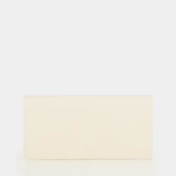Logo Grained Leather Flap Wallet