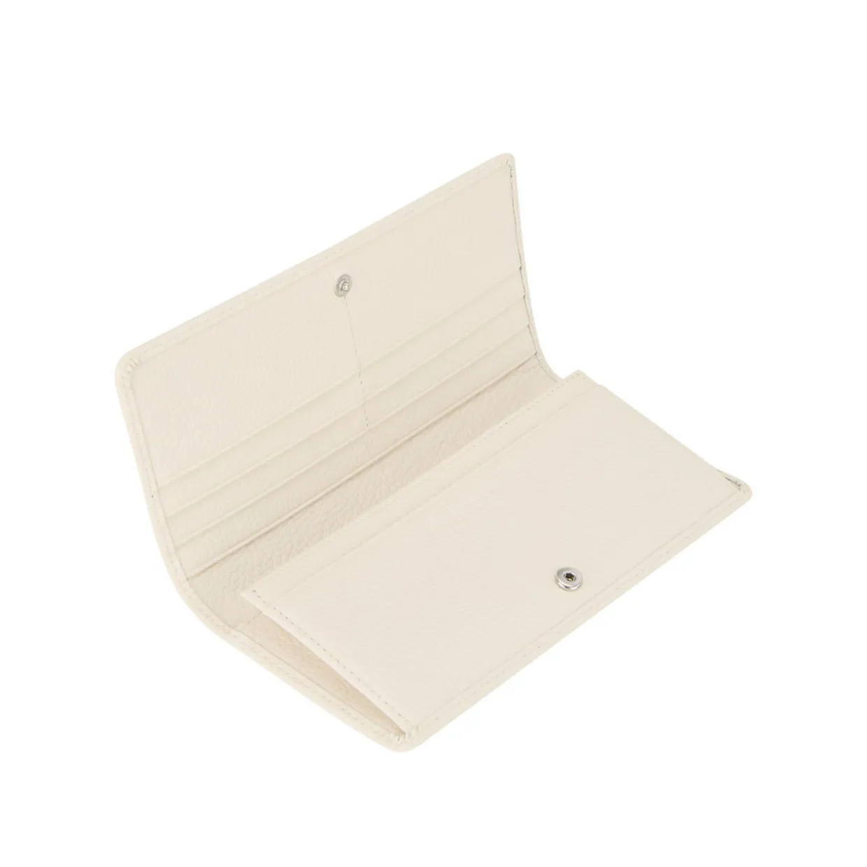 Logo Grained Leather Flap Wallet