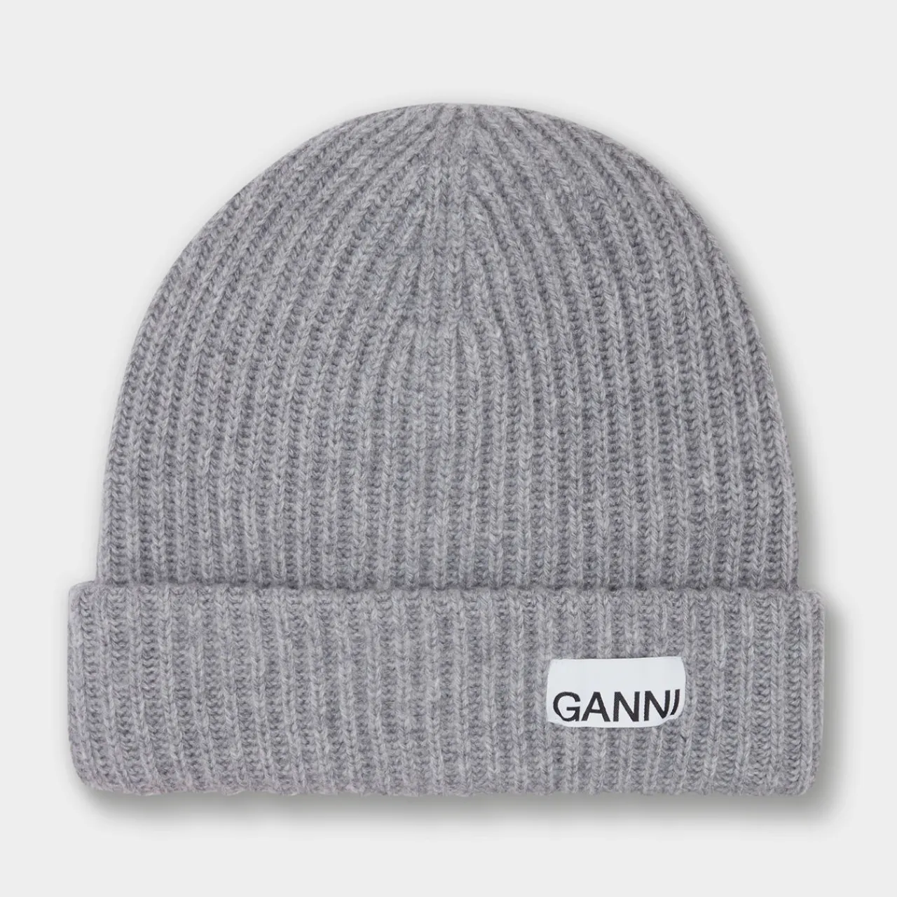 Clearance GANNI Logo Ribbed Beanie Hat