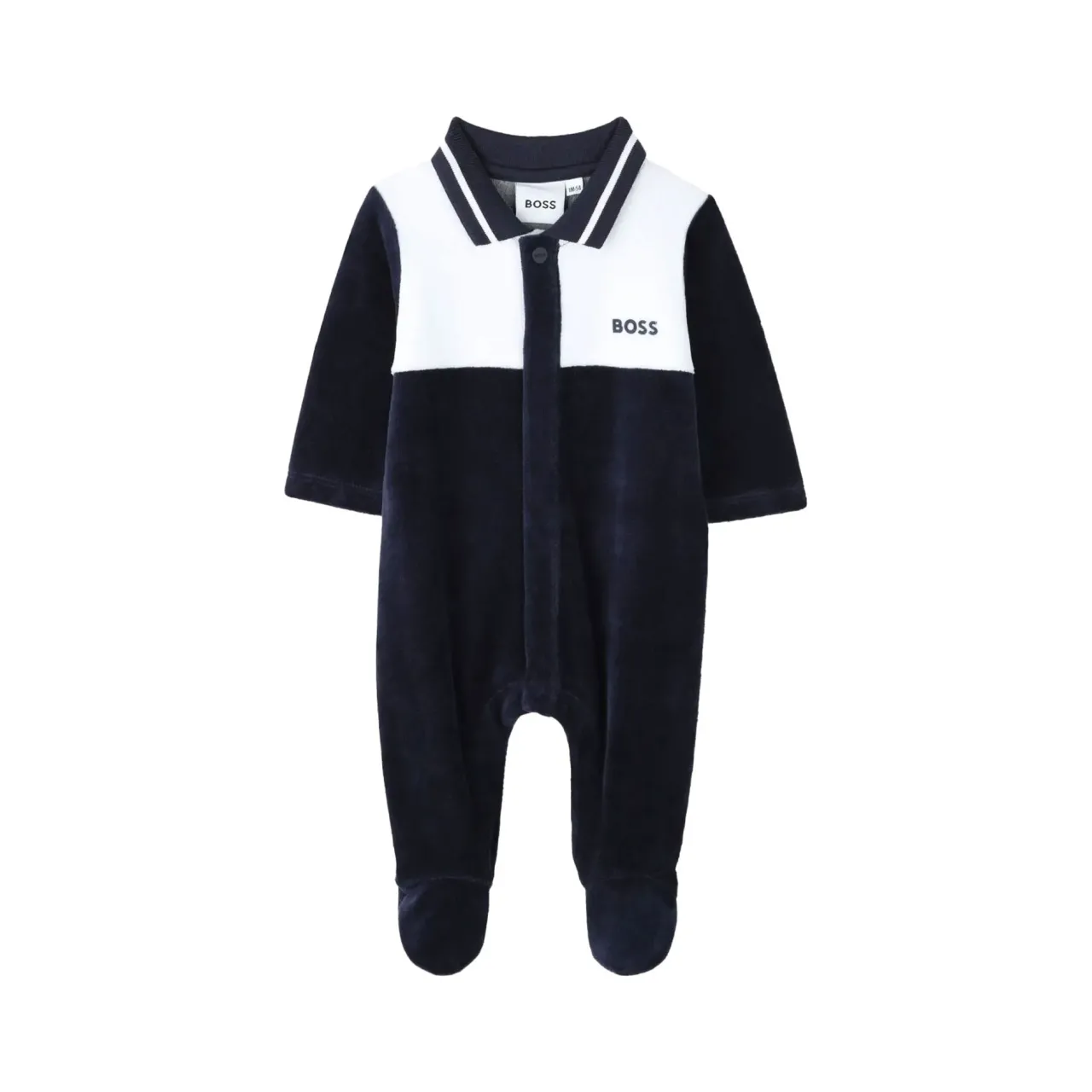 Online BOSS KIDS Logo Velvet Romper Pyjamas