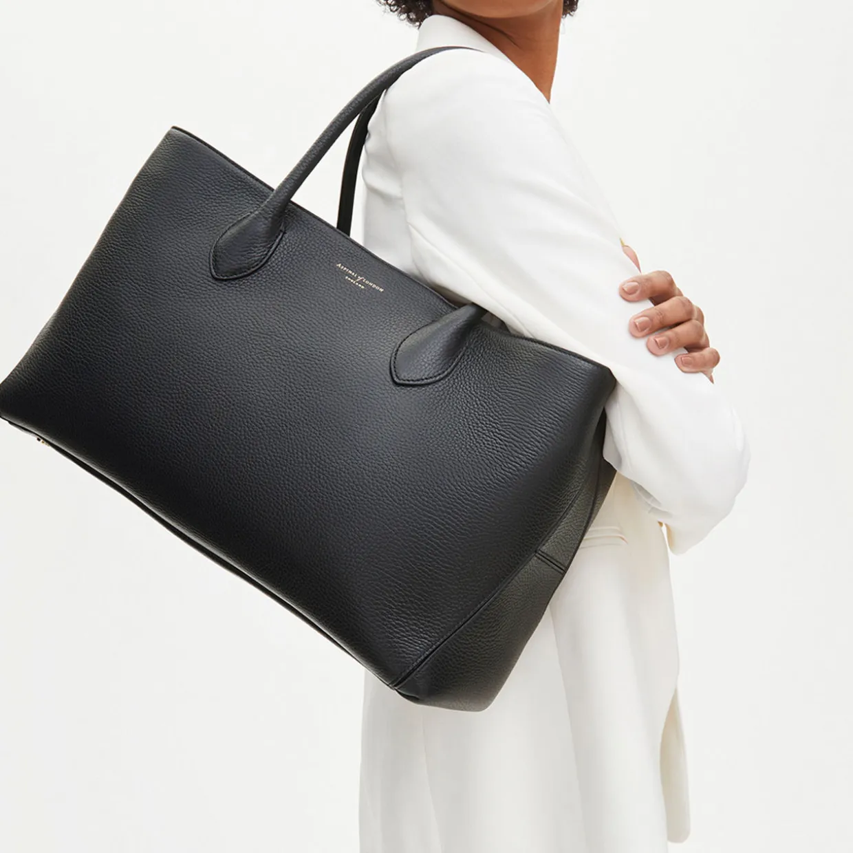 London Grained Leather Tote Bag