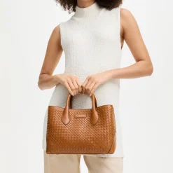 Outlet ASPINAL OF LONDON London Small Woven Leather Tote Bag