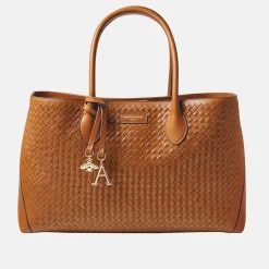 Clearance ASPINAL OF LONDON London Woven Leather Tote Bag