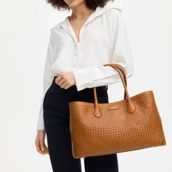 Clearance ASPINAL OF LONDON London Woven Leather Tote Bag