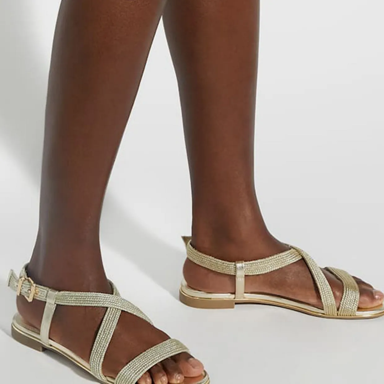 Lope Metallic Flat Sandals