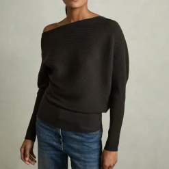 Online REISS Lorna Asymmetric Draped Sweater