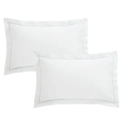 New BIANCA Lottie Embroidery Oxford Pillowcase Pair