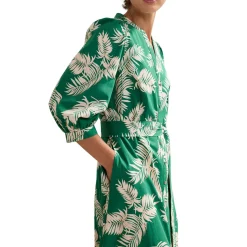 Louisa Palm Button Front Dress