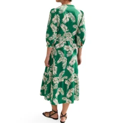 Louisa Palm Button Front Dress