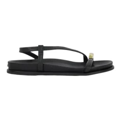 Clearance DUNE LONDON Lyn Leather Gold Toe Trim Sandals