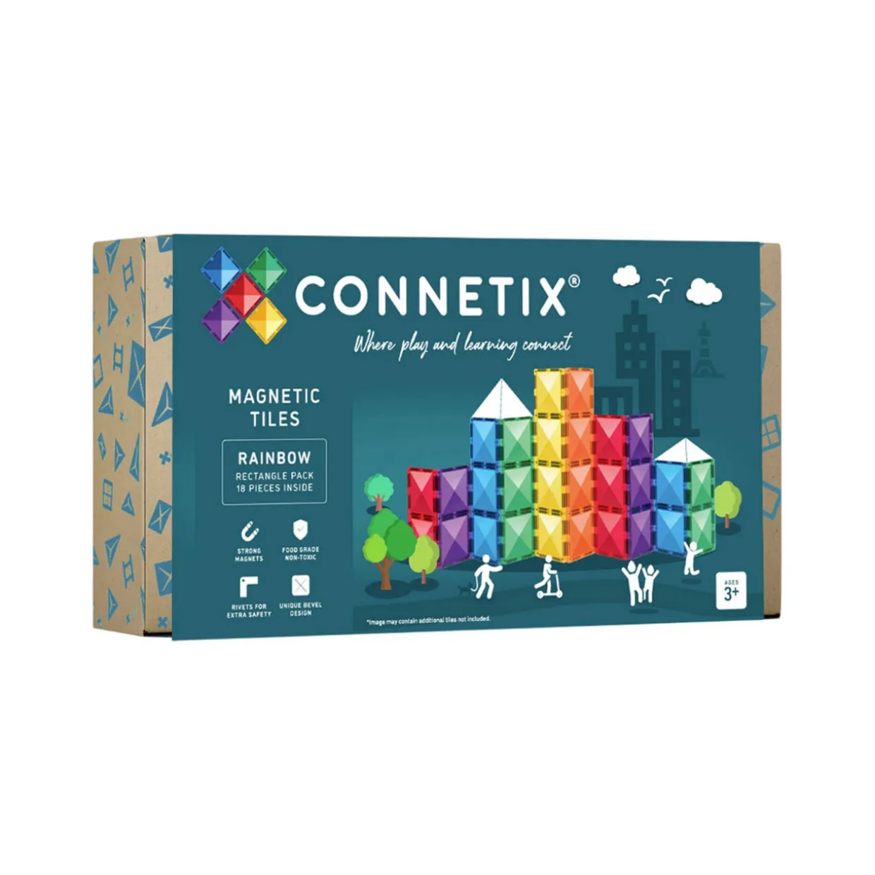 Magnetic Tiles: Rainbow Rectangle Pack