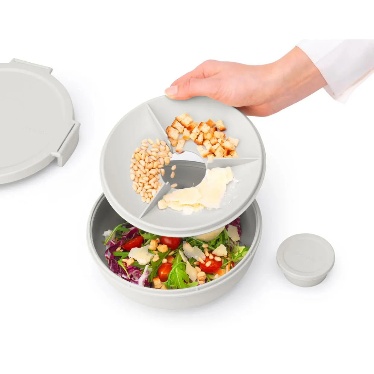 Make & Take Salad Bowl, 1.3L - Light Grey