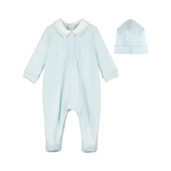 Clearance EMILE ET ROSE Malcolm Embroidered Babygrow & Hat Two-Piece Set