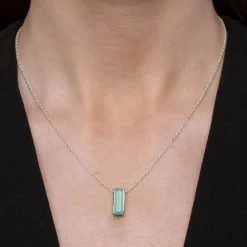 Manhattan Aqua Chalcedony Pendant Necklace