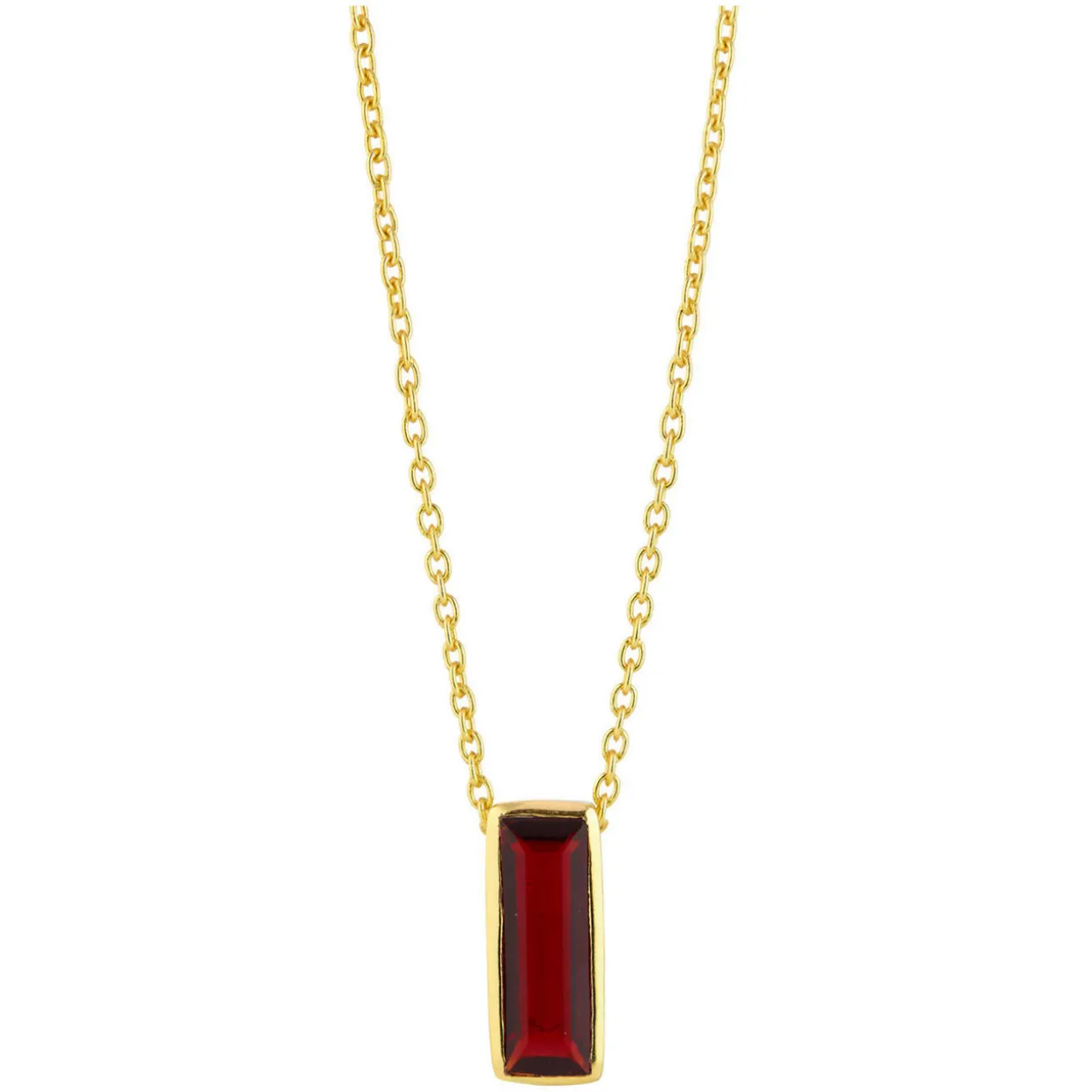 Manhattan Garnet Pendant Necklace