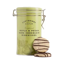 Maple & Pecan Dark Chocolate Digestives in Tin 200g