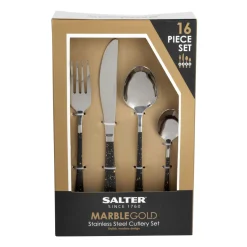 Discount SALTER MarbleGold 16 Piece Cutlery Set