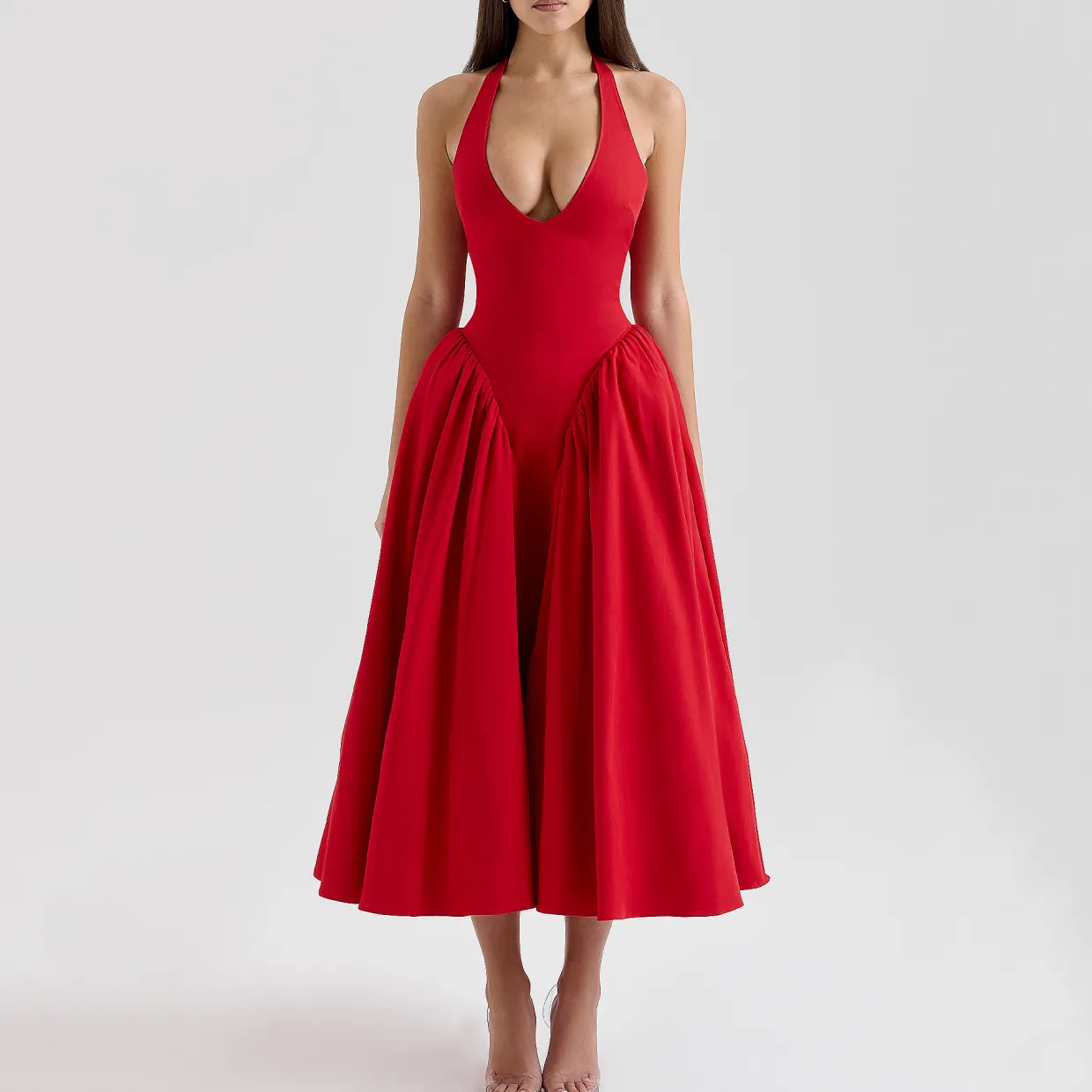 Marilyn Pleated Flared Dress