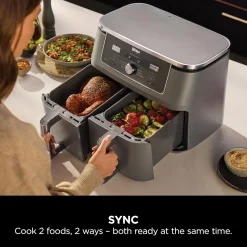 Hot NINJA MAX 6-in-1 Dual Zone Air Fryer 9.5L