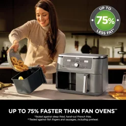 Hot NINJA MAX 6-in-1 Dual Zone Air Fryer 9.5L