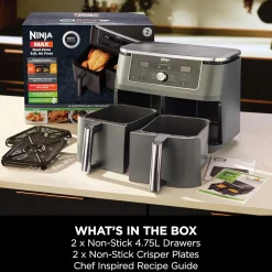 Hot NINJA MAX 6-in-1 Dual Zone Air Fryer 9.5L