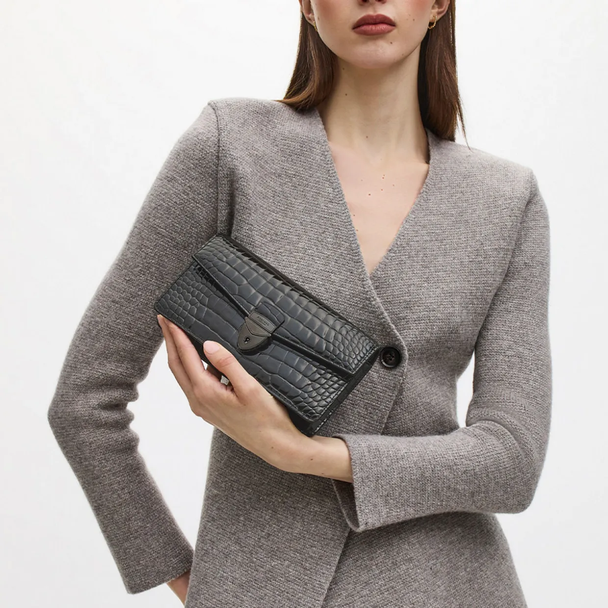 Mayfair® 2 Patent-Croc Clutch Bag