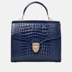 Online ASPINAL OF LONDON Mayfair® Patent-Croc Crossbody Bag
