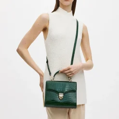 Fashion ASPINAL OF LONDON Mayfair® Patent-Croc Crossbody Bag