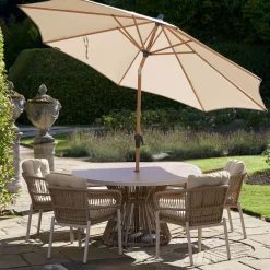Discount CASEYS FURNITURE McKinney Dining Parasol Set & Cover Beige