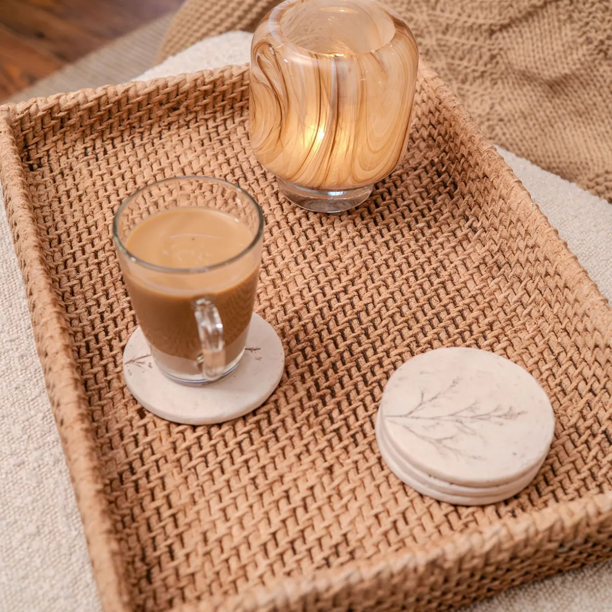 Meadows Floral Four-Piece Coasters Set