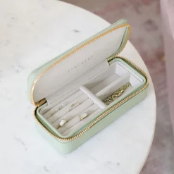 Discount STACKERS Medium Zipped Jewellery Box Sage Green