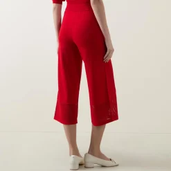 Outlet JOSEPH RIBKOFF Mesh Panel Wide Leg Cropped Trousers