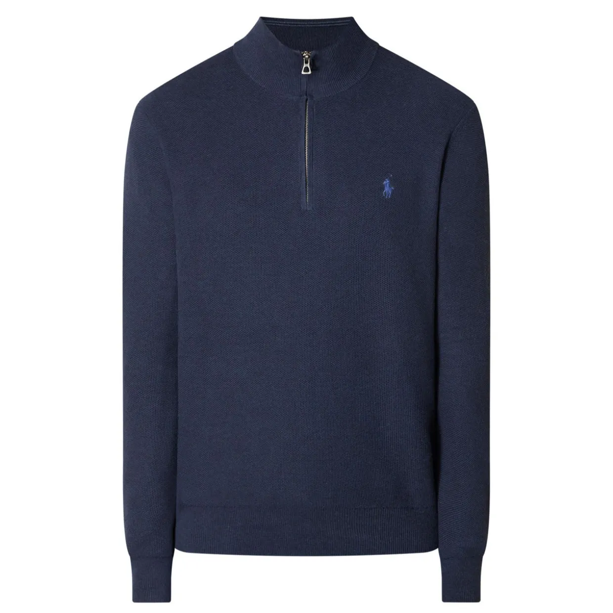 Mesh-Knit Quarter-Zip Sweater