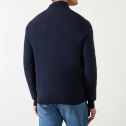 Mesh-Knit Quarter-Zip Sweater