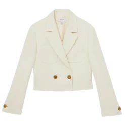 Fashion REISS Mia Double-Breasted Cropped Blazer