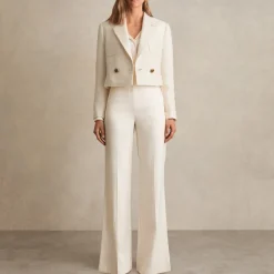 Fashion REISS Mia Double-Breasted Cropped Blazer