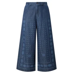 Micron Embroidered Wide Leg Trousers