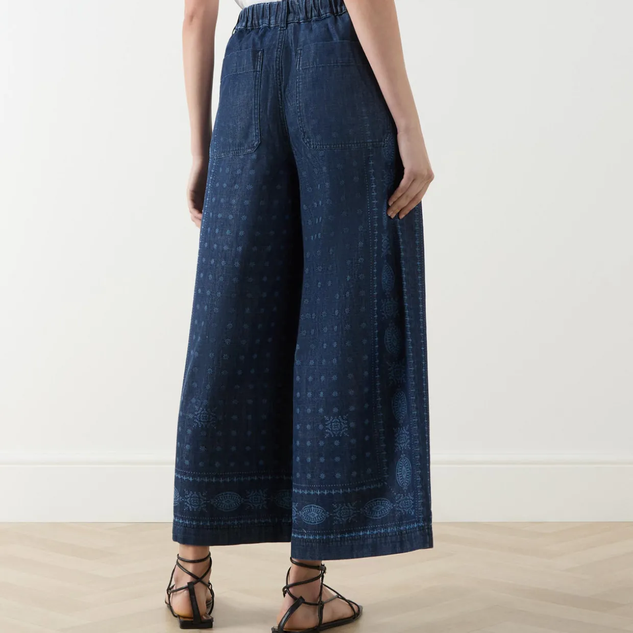 Micron Embroidered Wide Leg Trousers